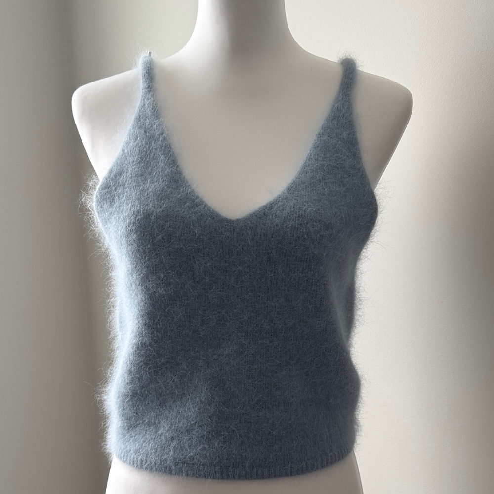Women's Fuzzy Blue Tank Top